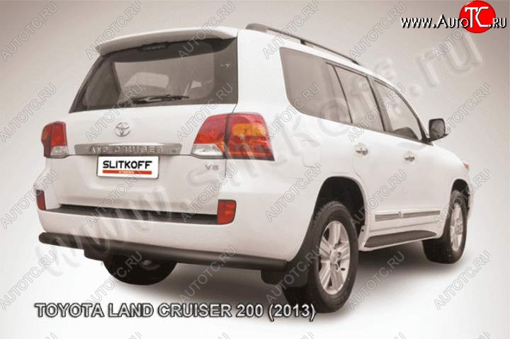 11 099 р. Защита задняя Slitkoff  Toyota Land Cruiser  200 (2012-2015) 1-ый рестайлинг (Цвет: серебристый)  с доставкой в г. Новочеркасск