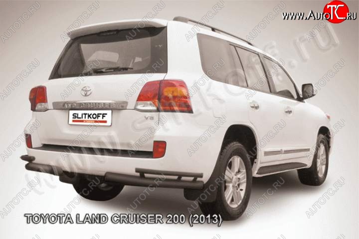 10 399 р. Уголки d76+d42 двойные  Toyota Land Cruiser  200 (2012-2015) 1-ый рестайлинг (Цвет: серебристый)  с доставкой в г. Новочеркасск