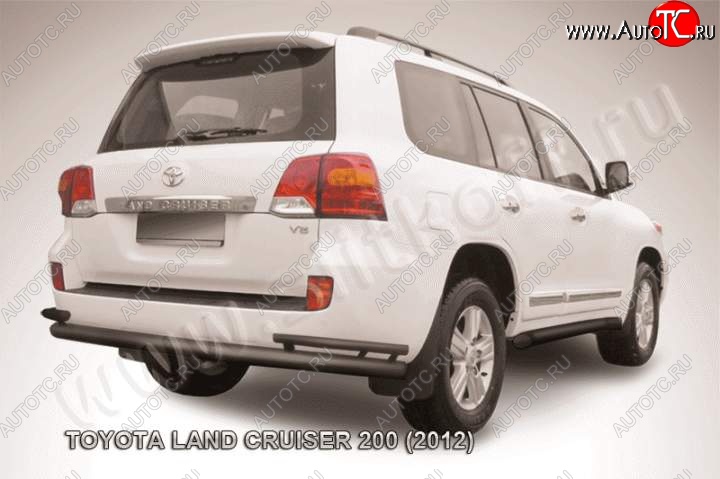 11 999 р. Защита задняя Slitkoff Toyota Land Cruiser 200 1-ый рестайлинг (2012-2015) (Цвет: серебристый)  с доставкой в г. Новочеркасск