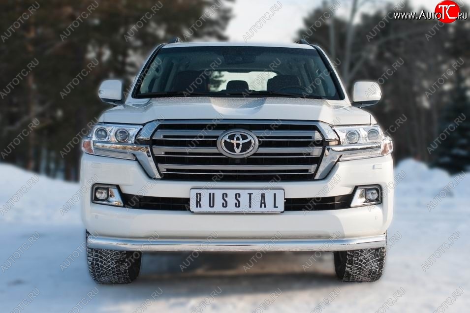 17 949 р. Одинарная защита переднего бампера диаметром 76 мм SLITKOFF  Toyota Land Cruiser  200 (2015-2021) 2-ой рестайлинг  с доставкой в г. Новочеркасск