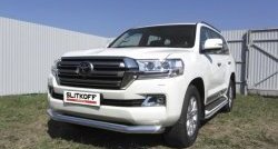 Одинарная защита переднего бампера диаметром 57 мм Slitkoff Toyota (Тойота) Land Cruiser (Лэнд)  200 (2015-2021) 200 2-ой рестайлинг