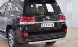 14 399 р. Защита заднего бампера (Ø76 мм дуга, нержавейка) SLITKOFF  Toyota Land Cruiser  200 (2015-2021) 2-ой рестайлинг  с доставкой в г. Новочеркасск. Увеличить фотографию 2