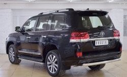 14 399 р. Защита заднего бампера (Ø76 мм дуга, нержавейка) SLITKOFF  Toyota Land Cruiser  200 (2015-2021) 2-ой рестайлинг  с доставкой в г. Новочеркасск. Увеличить фотографию 3