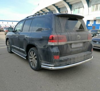 14 749 р. Тройная защита заднего бампера SLITKOFF из труб диаметром 76 и 42 мм SLITKOFF  Toyota Land Cruiser  200 (2015-2021) 2-ой рестайлинг  с доставкой в г. Новочеркасск. Увеличить фотографию 2