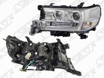 24 799 р. Левая фара передняя SAT (три модуля LED)  Toyota Land Cruiser  200 (2015-2021) 2-ой рестайлинг  с доставкой в г. Новочеркасск. Увеличить фотографию 1