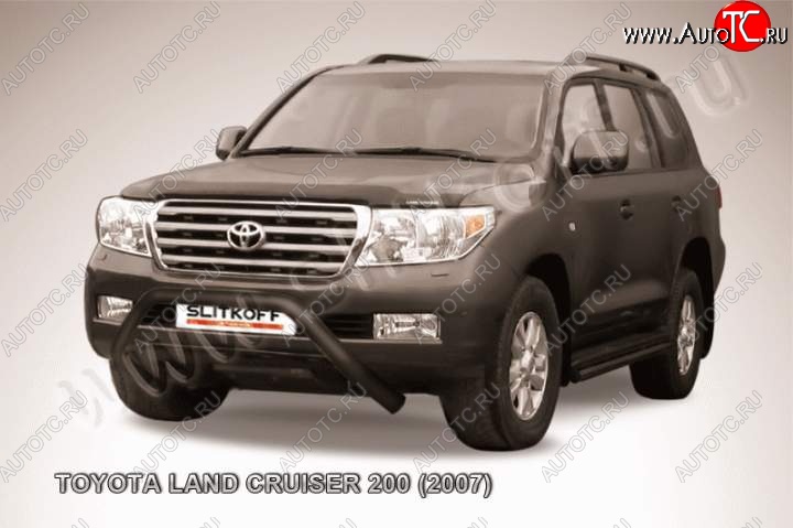 17 999 р. Кенгурятник d76 низкий широкий мини  Toyota Land Cruiser  200 (2007-2012) дорестайлинг (Цвет: серебристый)  с доставкой в г. Новочеркасск