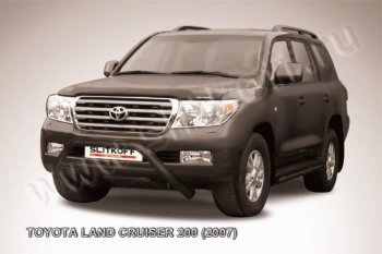 Кенгурятник d76 низкий широкий с перемычкой Toyota Land Cruiser 200 дорестайлинг (2007-2012)