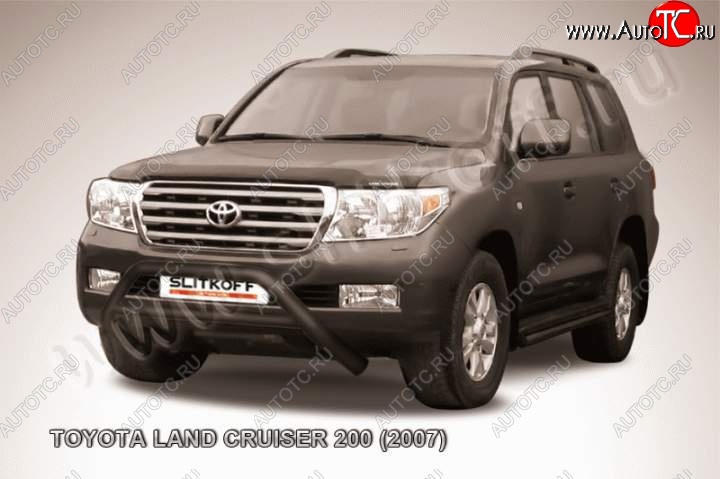 14 549 р. Кенгурятник d76 низкий широкий с перемычкой  Toyota Land Cruiser  200 (2007-2012) дорестайлинг (Цвет: серебристый)  с доставкой в г. Новочеркасск