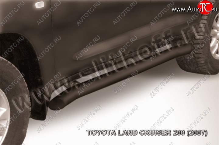 11 599 р. Защита порогов Slitkoff Toyota Land Cruiser 200 дорестайлинг (2007-2012) (Цвет: серебристый)  с доставкой в г. Новочеркасск