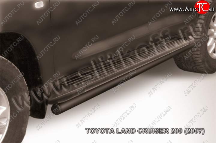 10 399 р. Защита штатного порога d57  Toyota Land Cruiser  200 (2007-2012) дорестайлинг (Цвет: серебристый)  с доставкой в г. Новочеркасск