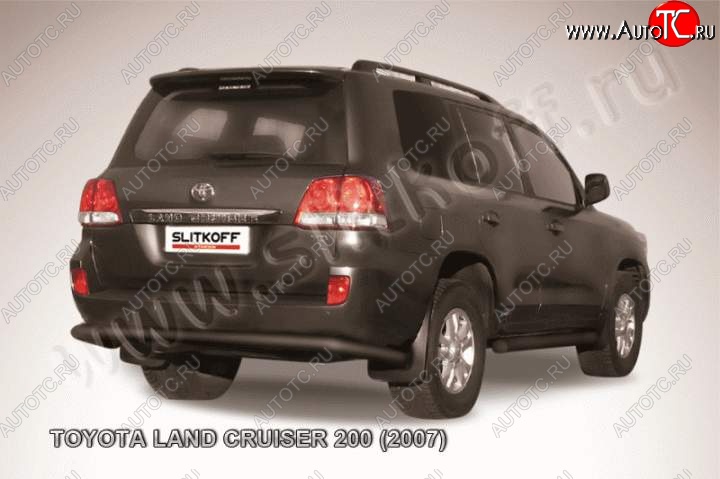 11 099 р. Защита задняя Slitkoff  Toyota Land Cruiser  200 (2007-2012) дорестайлинг (Цвет: серебристый)  с доставкой в г. Новочеркасск