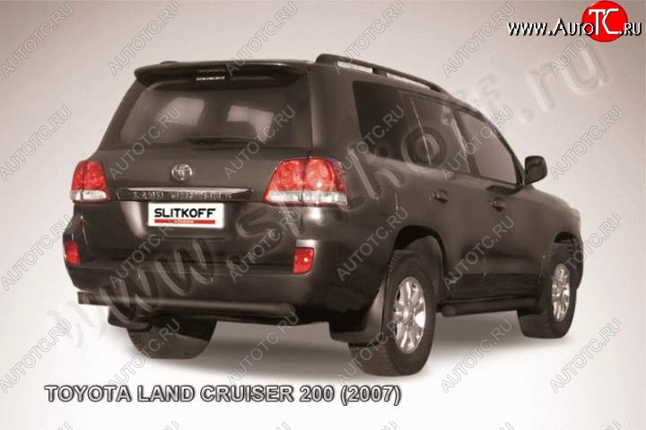 8 699 р. Защита задняя Slitkoff Toyota Land Cruiser 200 дорестайлинг (2007-2012) (Цвет: серебристый)  с доставкой в г. Новочеркасск