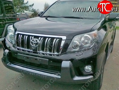 10 249 р. Накладка на передний бампер CT Toyota Land Cruiser Prado J150 дорестайлинг (2009-2013) (Неокрашенная)  с доставкой в г. Новочеркасск