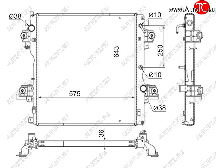 14 249 р. Радиатор двигателя SAT  Toyota Land Cruiser Prado  J150 (2009-2017) дорестайлинг, 1-ый рестайлинг  с доставкой в г. Новочеркасск