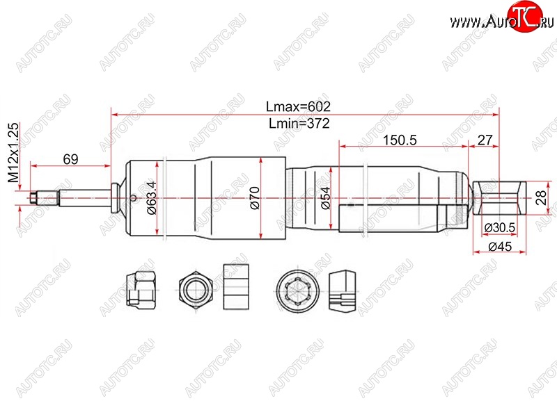 2 399 р. Амортизатор задний LH=RH SAT  Toyota Land Cruiser  80 (1989-1997)  с доставкой в г. Новочеркасск