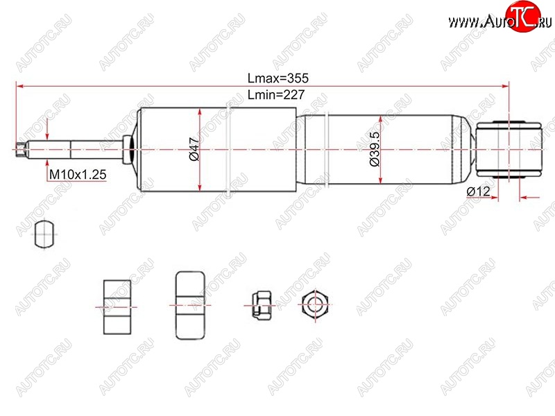 2 199 р. Амортизатор передний LH=RH SAT  Toyota LiteAce  Noah (1996-2001)  с доставкой в г. Новочеркасск