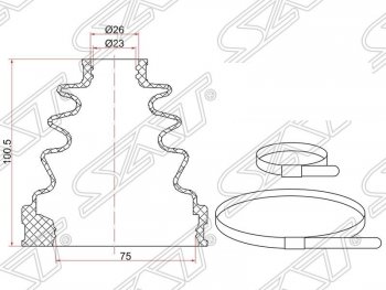 459 р. Пыльник ШРУСа (внутренний) SAT  Toyota Mark 2  X100 (1996-2000) седан  с доставкой в г. Новочеркасск. Увеличить фотографию 1