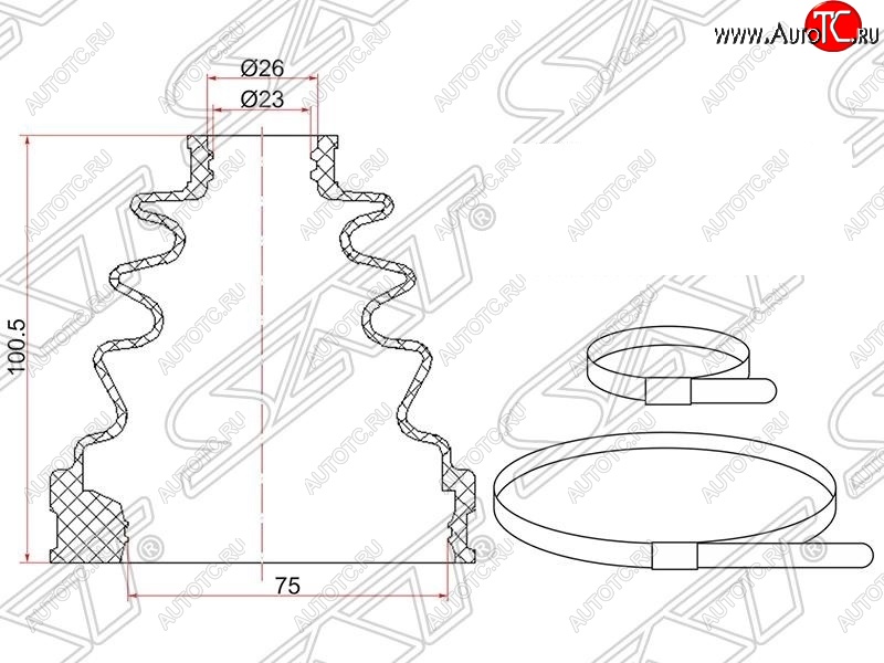 459 р. Пыльник ШРУСа (внутренний) SAT  Toyota Mark 2  X100 (1996-2000) седан  с доставкой в г. Новочеркасск