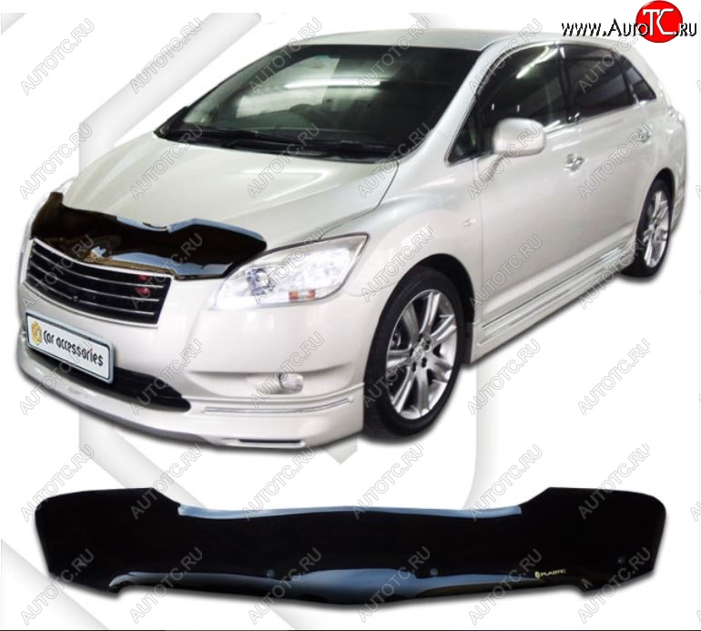 2 199 р. Дефлектор капота CA-Plastiс  Toyota Mark X ZIO  NA10 (2007-2011) дорестайлинг (Classic черный, Без надписи)  с доставкой в г. Новочеркасск