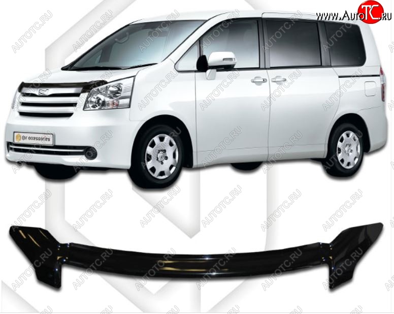 2 199 р. Дефлектор капота CA-Plastiс  Toyota Noah  2 (2007-2010) дорестайлинг (Classic черный, Без надписи)  с доставкой в г. Новочеркасск