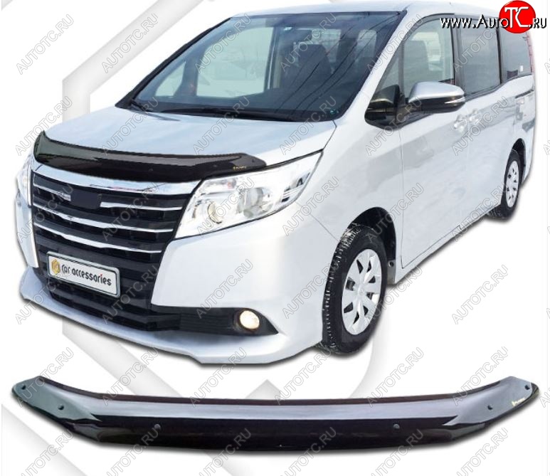 2 079 р. Дефлектор капота CA-Plastiс  Toyota Noah  3 (2014-2017) дорестайлинг (Classic черный, Без надписи)  с доставкой в г. Новочеркасск