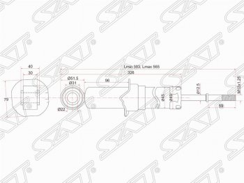 Амортизатор задний (комплектация с дисками) SAT (установка на левую или правую сторону) Toyota Prius XW20 дорестайлинг (2003-2005)