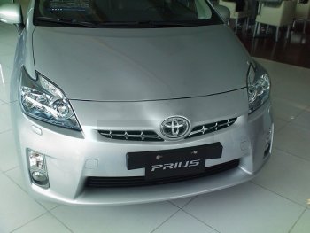 1 459 р. Декоративные элементы решетки радиатора SAT Toyota Prius XW30 дорестайлинг (2009-2011) (Хром)  с доставкой в г. Новочеркасск. Увеличить фотографию 2