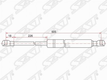 539 р. Газовый упор крышки багажника SAT  Toyota Prius  XW30 (2009-2011) дорестайлинг  с доставкой в г. Новочеркасск. Увеличить фотографию 1