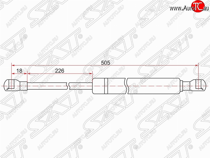 539 р. Газовый упор крышки багажника SAT  Toyota Prius  XW30 (2009-2011) дорестайлинг  с доставкой в г. Новочеркасск