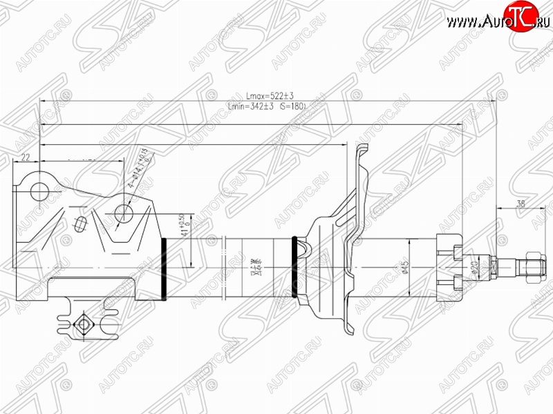 3 599 р. Амортизатор передний SAT (установка на левую или правую сторону) Toyota Raum (2003-2011)  с доставкой в г. Новочеркасск