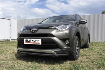 Защита переднего бампер Slitkoff Toyota (Тойота) RAV4 (рав)  XA40 (2015-2019) XA40 5 дв. рестайлинг