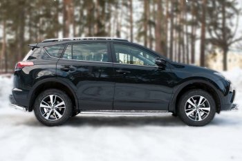 27 699 р. Широкая защита порогов с трубой диаметром 42 мм Russtal v3 Toyota RAV4 XA40 5 дв. рестайлинг (2015-2019)  с доставкой в г. Новочеркасск. Увеличить фотографию 2