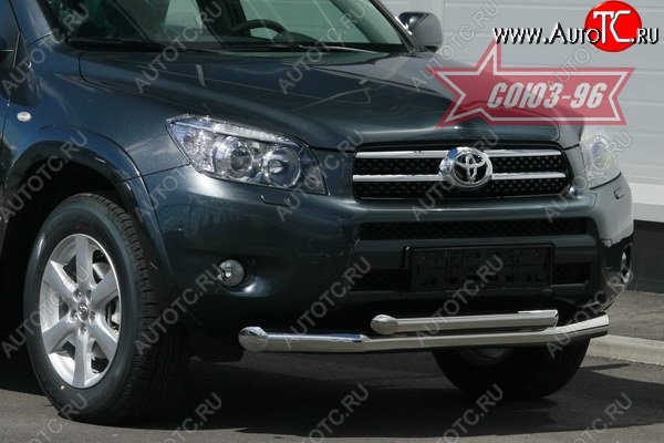 13 139 р. Защита переднего бампера двойная Souz-96 (d76/60) Toyota RAV4 XA305 5 дв. дорестайлинг (2005-2009)  с доставкой в г. Новочеркасск