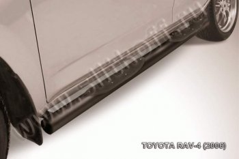 9 649 р. Защита порогов Slitkoff  Toyota RAV4  XA305 (2005-2009) 5 дв. дорестайлинг (Цвет: серебристый)  с доставкой в г. Новочеркасск. Увеличить фотографию 1