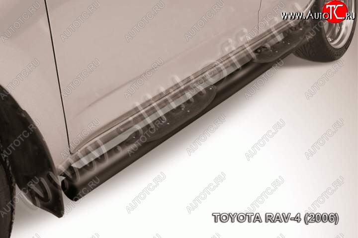 9 649 р. Защита порогов Slitkoff  Toyota RAV4  XA305 (2005-2009) 5 дв. дорестайлинг (Цвет: серебристый)  с доставкой в г. Новочеркасск