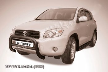 25 999 р. Защита переднего бампера Slitkoff (Ø76 мм, низкая) Toyota RAV4 XA305 5 дв. дорестайлинг (2005-2009) (Нержавейка полированная)  с доставкой в г. Новочеркасск. Увеличить фотографию 2