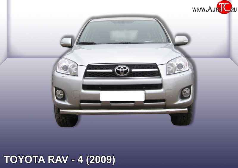 11 999 р. Одинарная защита переднего бампера диаметром 76 мм Slitkoff  Toyota RAV4  XA30 (2008-2010) 5 дв. 1-ый рестайлинг (Цвет: нержавеющая полированная сталь)  с доставкой в г. Новочеркасск