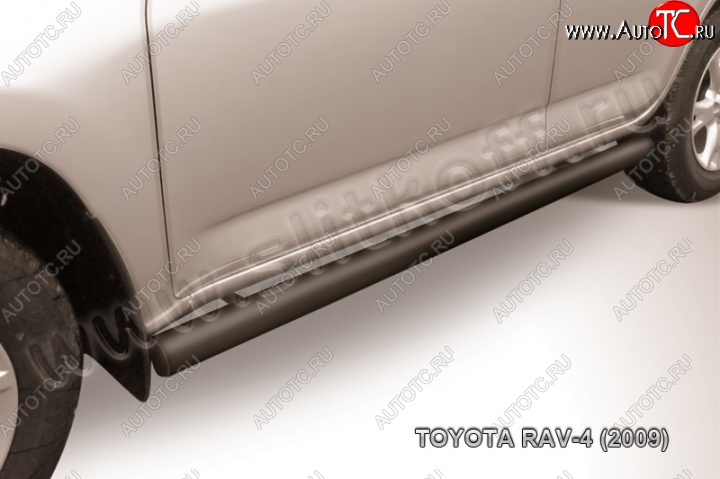 8 399 р. Защита порогов Slitkoff  Toyota RAV4  XA30 (2008-2010) 5 дв. 1-ый рестайлинг (Цвет: серебристый)  с доставкой в г. Новочеркасск