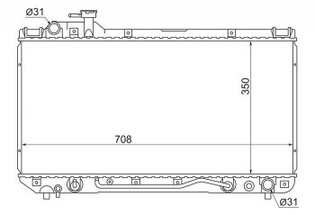 5 899 р. Радиатор двигателя SAT  Toyota RAV4  XA10 (1994-1997) 3 дв. дорестайлинг, 5 дв. дорестайлинг  с доставкой в г. Новочеркасск. Увеличить фотографию 1