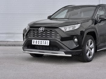 Защита переднего бампера (Ø42 мм, нержавейка) Russtal Toyota RAV4 XA50 5 дв. дорестайлинг (2018-2024)