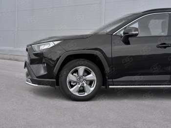 11 999 р. Защита переднего бампера (Ø42 мм, нержавейка) Russtal Toyota RAV4 XA50 5 дв. дорестайлинг (2018-2024)  с доставкой в г. Новочеркасск. Увеличить фотографию 4