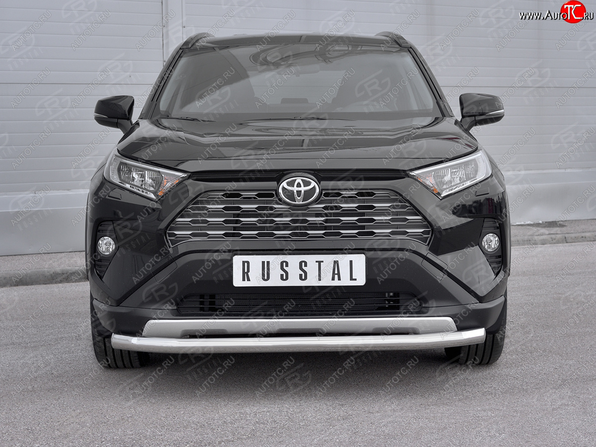 12 999 р. Защита переднего бампера (Ø63 мм, нержавейка) Russtal Toyota RAV4 XA50 5 дв. дорестайлинг (2018-2024)  с доставкой в г. Новочеркасск