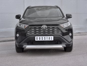 15 999 р. Защита переднего бампера (Ø75х42 мм, нержавейка) Russtal Toyota RAV4 XA50 5 дв. дорестайлинг (2018-2024)  с доставкой в г. Новочеркасск. Увеличить фотографию 2