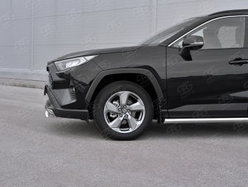 15 999 р. Защита переднего бампера (Ø75х42 мм, нержавейка) Russtal Toyota RAV4 XA50 5 дв. дорестайлинг (2018-2024)  с доставкой в г. Новочеркасск. Увеличить фотографию 4