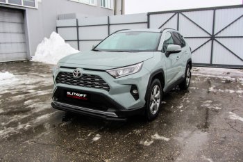 Защита переднего бампера Slitkoff (Ø57 и 42 мм) Toyota (Тойота) RAV4 (рав)  XA50 (2018-2024) XA50 5 дв. дорестайлинг