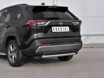 12 499 р. Защита заднего бампера (Ø63 мм, нержавейка) Russtal Toyota RAV4 XA50 5 дв. дорестайлинг (2018-2024)  с доставкой в г. Новочеркасск. Увеличить фотографию 2