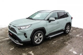 19 749 р. Пороги алюминиевые Slitkoff  Toyota RAV4  XA50 (2018-2024) 5 дв. дорестайлинг (Standart Silver)  с доставкой в г. Новочеркасск. Увеличить фотографию 2