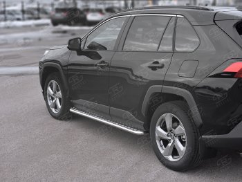 Пороги Russtal d42 с листом Toyota RAV4 XA50 5 дв. дорестайлинг (2018-2024)