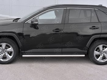 17 599 р. Защита порогов на SLITKOFF труба d63  Toyota RAV4  XA50 (2018-2024) 5 дв. дорестайлинг (защита порогов с закругленными торцами)  с доставкой в г. Новочеркасск. Увеличить фотографию 3