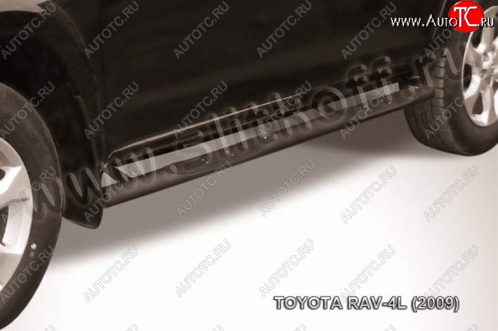 10 849 р. Защита порогов Slitkoff  Toyota RAV4  XA30 (2010-2013) 5 дв. удлиненный 2-ой рестайлинг (Цвет: серебристый)  с доставкой в г. Новочеркасск